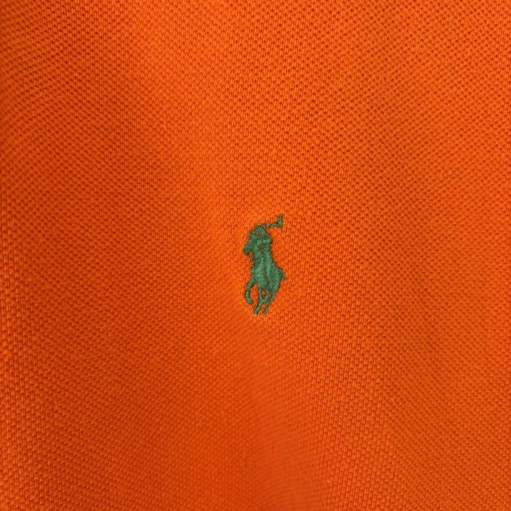Polo Ralph Lauren Kids Youth Boys Polo Shirt Orange‎ Size L 16/18 Green Pony - Picture 4 of 8